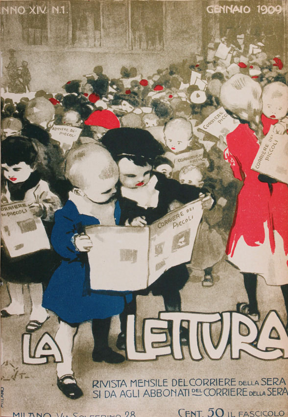 La copertina del mensile “La Lettura” del gennaio 1909 - Archivio storico Corriere della Sera, Fondazione Corriere della Sera