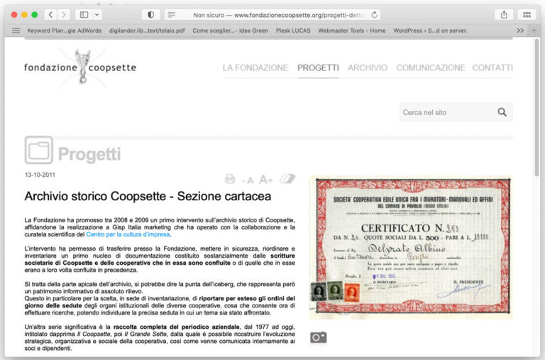 Fondazione Coopsette – Archivi storici delle cooperative