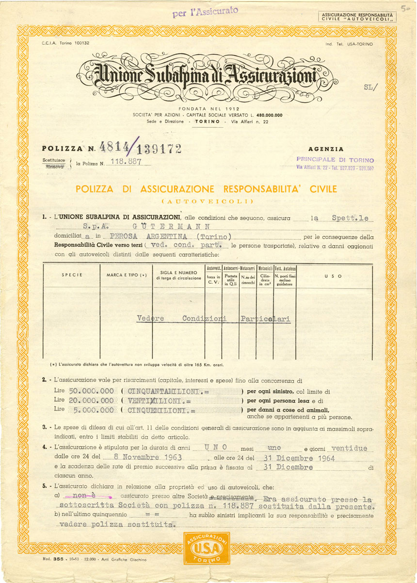 ANIA - Polizza di assicurazione responsabilità civile